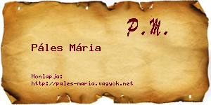 Páles Mária névjegykártya